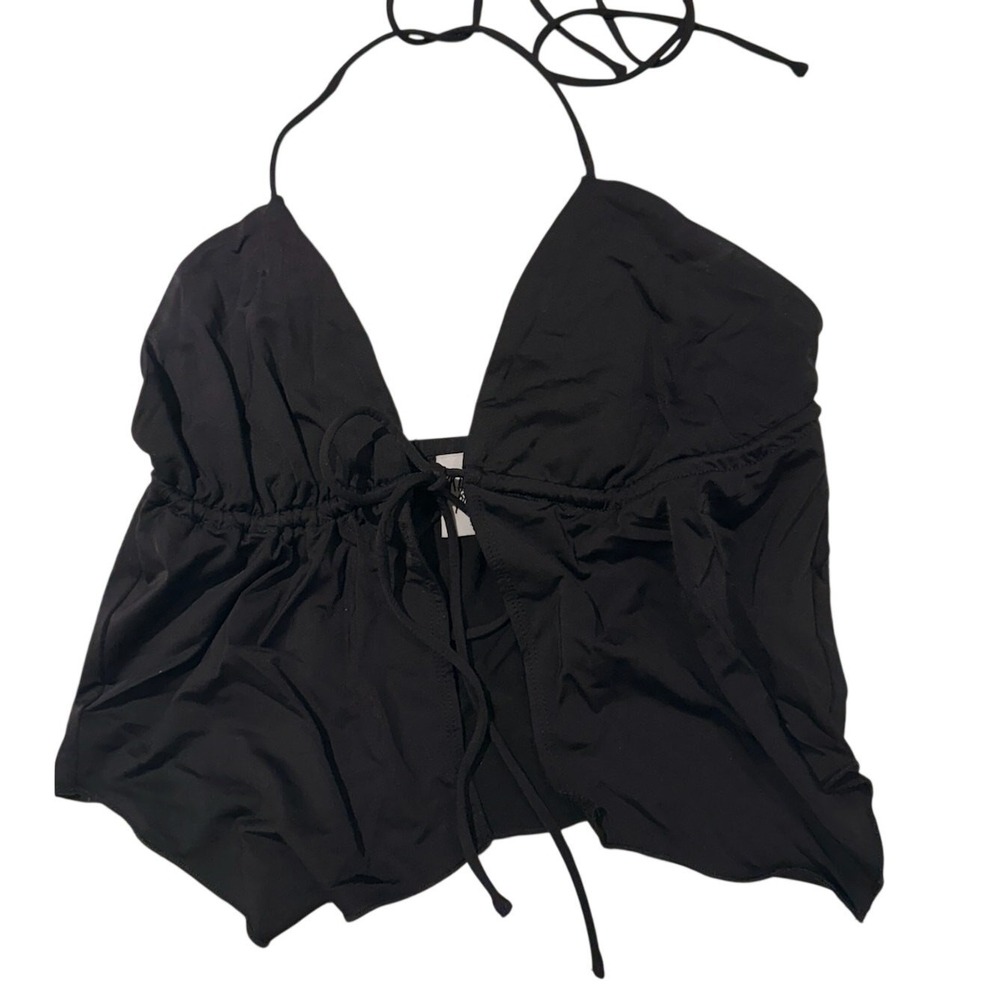 Princess Polly Black Halter Crop Top